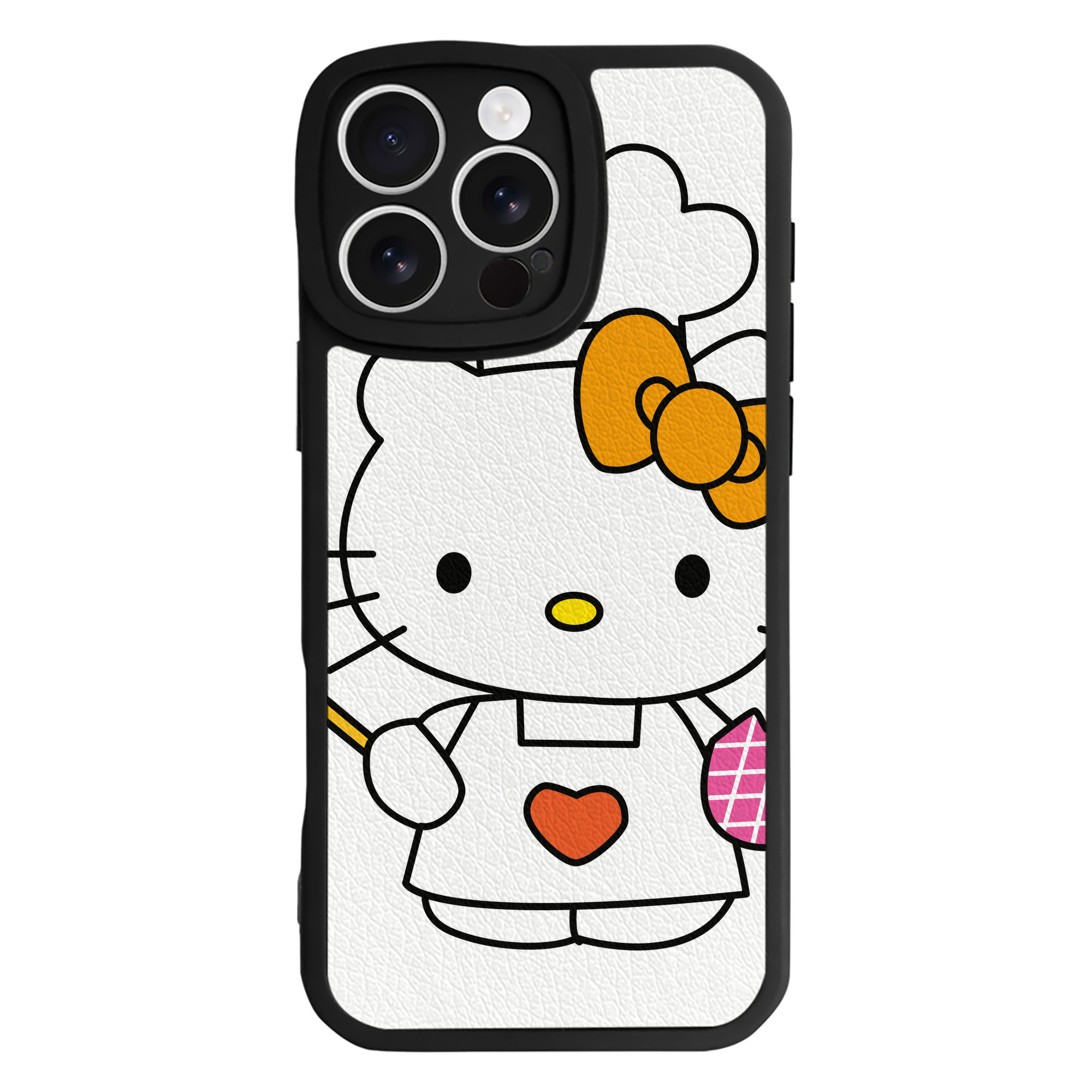 （画像用） Hello Kitty ハローキティ 【iPhone 16シリーズ対応】シリコンスマホケース（レザー調） 材質：シリコン